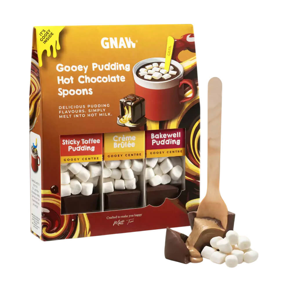 GNAW Pudding Soft Centre Hot Chocolate Spoon Gift Set 3 Spoons